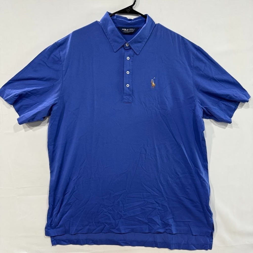 VTG Polo Golf Ralph Lauren Polo Shirt Mens XXL Blue Pima Cotton Colored Pony